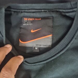 Nike Sportswear Black and Orange Crewneck